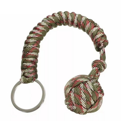 Въже за чадър за самозащита на открито, стоманена топка Monkey Fist, ключодържател Paracord Survival, аксесоари за защита на открито