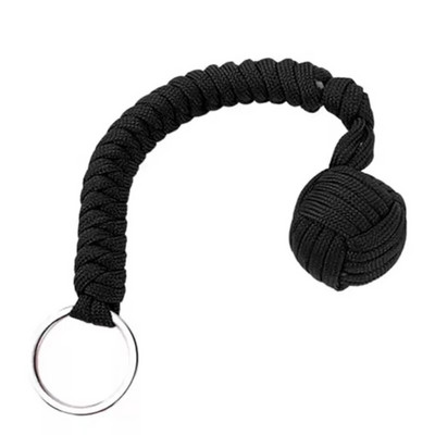 Въже за чадър за самозащита на открито, стоманена топка Monkey Fist, ключодържател Paracord Survival, аксесоари за защита на открито