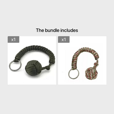 Въже за чадър за самозащита на открито, стоманена топка Monkey Fist, ключодържател Paracord Survival, аксесоари за защита на открито