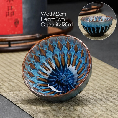 1 šalica za čaj u kineskom stilu, keramička šalica za čaj transformirana u peći, šalica za kung fu čaj, šalica za poslijepodnevni čaj za kućanstvo, šalica za kavu, šalice za espresso