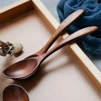 Ανακατεύοντας κουτάλι Ξύλο Σούπα Κουτάλια Τρώγοντας Ανακατεύοντας Μαγείρεμα Μακρύ Λαβή Κουτάλι Γιαπωνέζικο καφέ Κουτάλι Αναμειγνύοντας Κουζινικά σκεύη