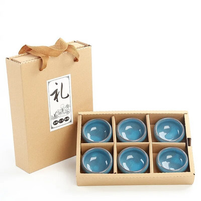 6db Jégrepedő stílusú kerámia teáscsésze kerámia eszpresszó kávéscsészék Porcelán Kung Fu teáscsésze Kerámia szaké pohár nagykereskedés