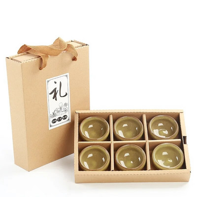 6db Jégrepedő stílusú kerámia teáscsésze kerámia eszpresszó kávéscsészék Porcelán Kung Fu teáscsésze Kerámia szaké pohár nagykereskedés