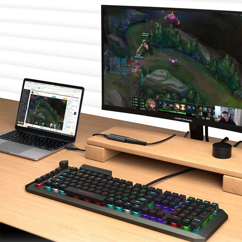 USB/Τύπος C 2 σε 1 Κάρτα λήψης βίντεο 4K USBC σε HDTV 1080P Εγγραφή παιχνιδιών υπολογιστή Camera Grabber Live Streaming για PS4 Xbox Switch