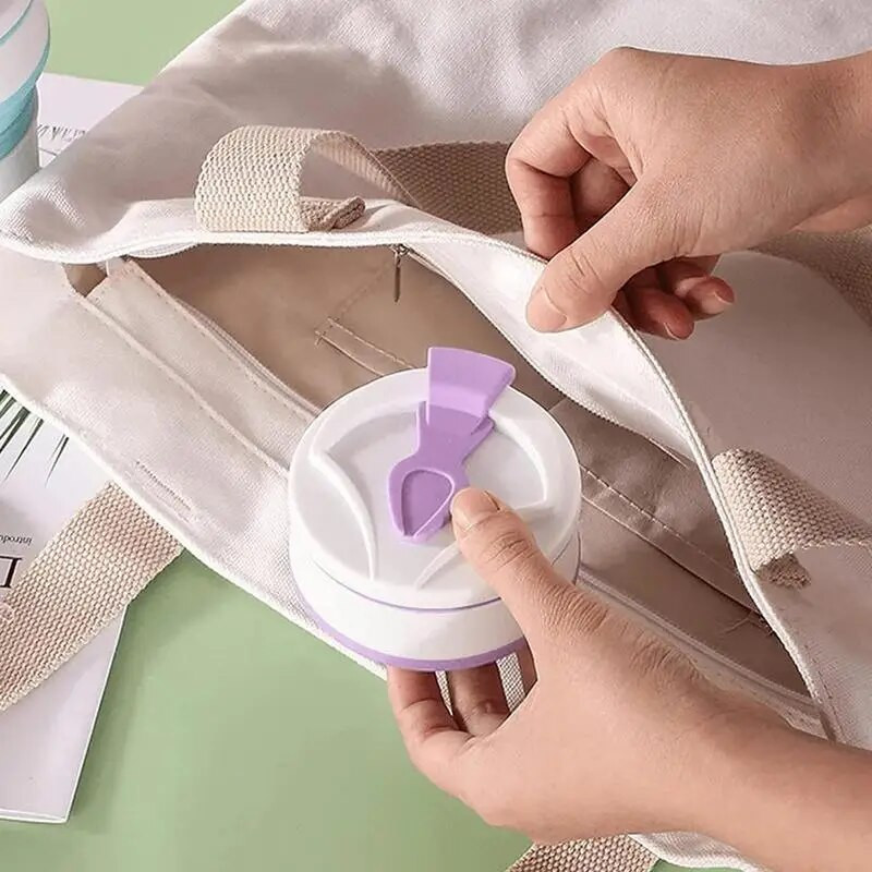 Silikoniniai sulankstomi kavos puodeliai Nešiojami lauke Kelioninis geriamasis puodelis Sulankstomas vandens arbatos puodelis su dangteliu, atsparus aukštai temperatūrai