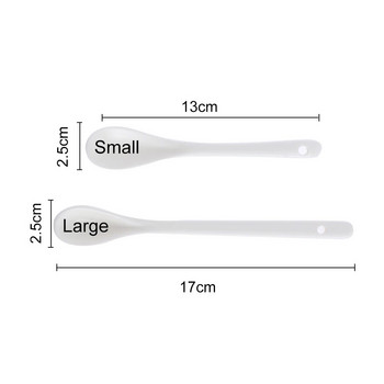 Големи/малки керамични порцеланови меламинови лъжици Кухненски чай Кафе Бели лъжици Захар Десертна лъжица Кухненски инструмент