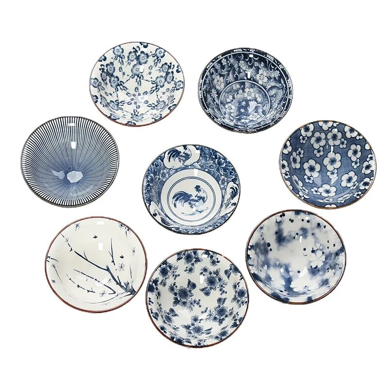 1 БР. Традиционна синя и бяла порцеланова чаша за чай Купа за чай против нагар, ръчно рисувана керамична конусна чаша Чаши за медитация Чаен комплект