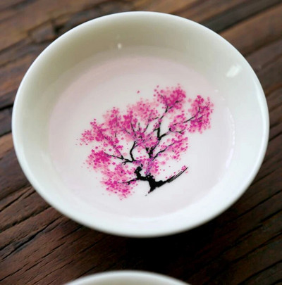 Ceașă magică japoneză Sakura, temperatură rece, care schimbă culoarea, afișajul florilor, ceașcă de sake, ceașcă de ceai Kung Fu din ceramică, bol de ceai, ceașcă de sakura