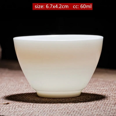Individualizuotas Dehua ėriuko riebalų nefrito arbatos puodelis Kinijos keramikos vienetiniai puodeliai Buitinis baltos porcelianinės arbatos rinkinys Nešiojamas pagrindinis puodelis