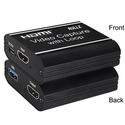 Rullz Loop out Συσκευή λήψης ήχου βίντεο Κάρτα λήψης HDMI 4K 1080P USB 2.0 Game Grabber Live Streaming Box για κάμερα DVD PS4