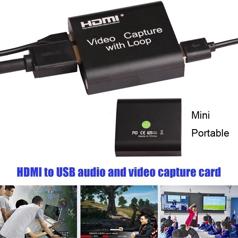 Rullz Loop out Audio Video rögzítőeszköz HDMI Capture Card 4K 1080P USB 2.0 Game Grabber Live Streaming Box PS4 DVD kamerához