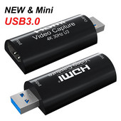 Mini 4K IN HDMI uz USB 3.0 video tveršanas kāršu spēļu ierakstīšanas kaste datoram datoram Youtube OBS tiešraides straumēšana FULL HD 1080P 60 kadri sekundē