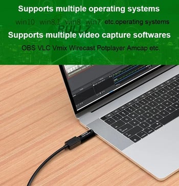 Mini 4K IN HDMI към USB 3.0 Видеозапис на карта за запис на игри за компютър PC Youtube OBS Поточно предаване на живо FULL HD 1080P 60fps