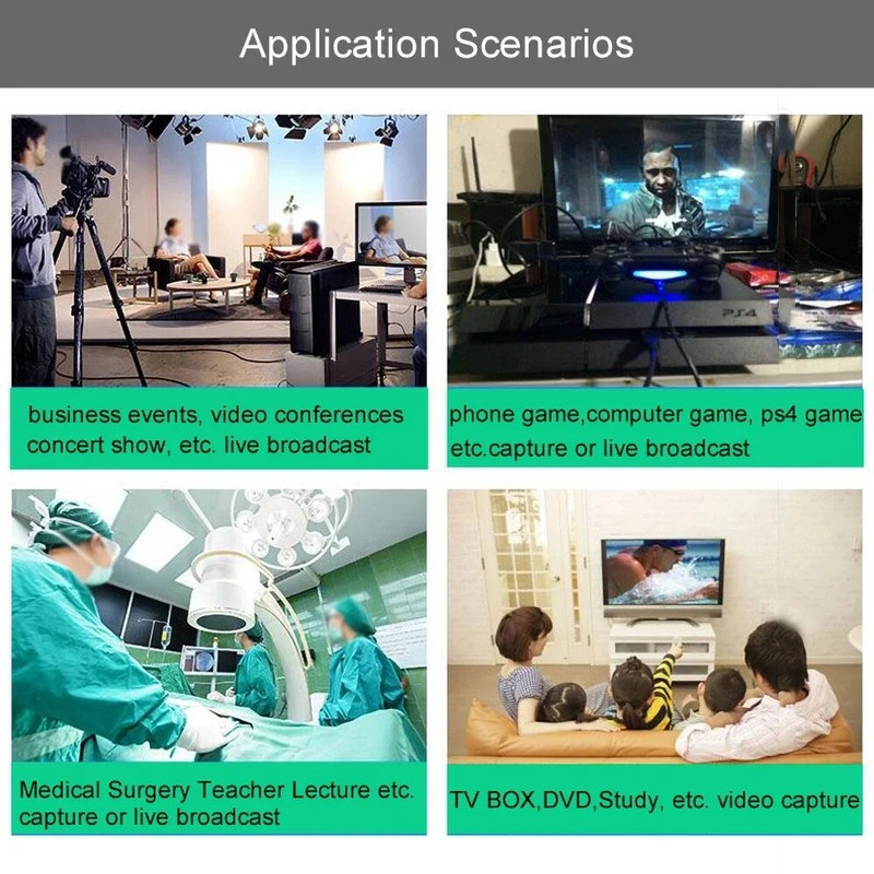 Mini 4K IN HDMI uz USB 3.0 video tveršanas kāršu spēļu ierakstīšanas kaste datoram datoram Youtube OBS tiešraides straumēšana FULL HD 1080P 60 kadri sekundē