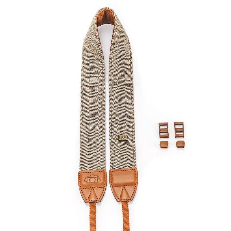 Reguliuojamas fotoaparato peties ruda/pilka fotoaparato dirželis Patogus Nikon Canon DSLR fotoaparatams skirtas patvarus fotoaparato peties kaklo dirželis