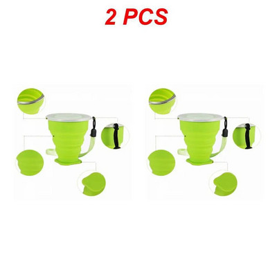 Sulankstomi puodeliai 200 ml Daugkartinio naudojimo maistinis vandens puodelis Kelioninis silikoninis ištraukiamas spalvotas nešiojamas lauko kavos puodelis