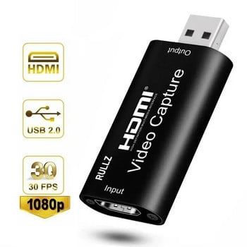 4K Video Capture Card USB 2.0 HDMI Video Grabber Кутия за запис на игри за PS4 PS5 DVD видеокамера Запис на HD камера PC Поточно предаване на живо