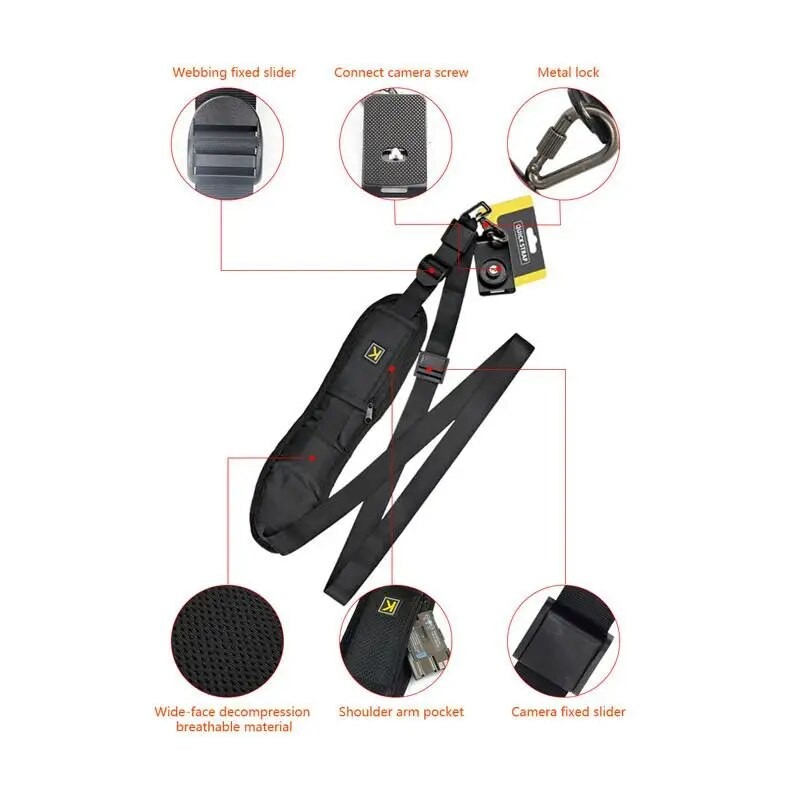 Hordozható tükörreflexes digitális fényképezőgép szíj alsó lappal Kiváló minőségű váll Canon Nikon Sony gyors fényképezőgép-tartozékokhoz