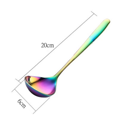 1PC lingură de supă îngroșată coreeană din oțel inoxidabil, pentru adâncire creativă, cu mâner lung, linguriță pentru oală fierbinte pentru hotel, ustensile de gătit de bucătărie de acasă