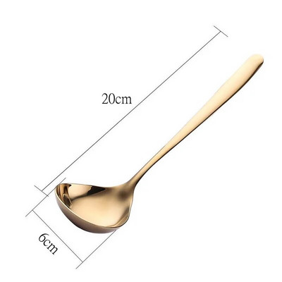 1PC lingură de supă îngroșată coreeană din oțel inoxidabil, pentru adâncire creativă, cu mâner lung, linguriță pentru oală fierbinte pentru hotel, ustensile de gătit de bucătărie de acasă