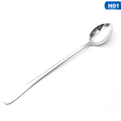 1 bucă lingură de bucătărie cu mâner lung lingură de cafea din oțel inoxidabil lingură de cafea de birou lingură de amestecare linguriță