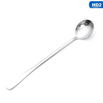 1 bucă lingură de bucătărie cu mâner lung lingură de cafea din oțel inoxidabil lingură de cafea de birou lingură de amestecare linguriță