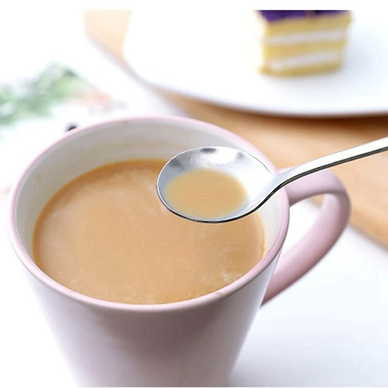 1 bucă lingură de bucătărie cu mâner lung lingură de cafea din oțel inoxidabil lingură de cafea de birou lingură de amestecare linguriță