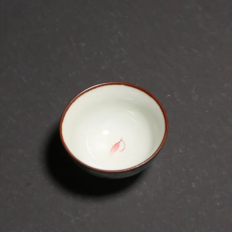 Vintage kerámia teáscsésze Személyes meditációs csésze Kézzel festett lótusz teástál mesterpohár Kézzel készített butik teáskészlet kiegészítők