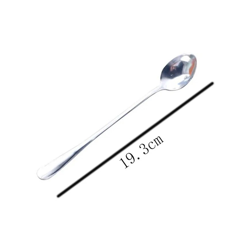 Forró rozsdamentes acél hosszú nyelű kanál Kreatív koreai tea kávé fagylalt teáskanál