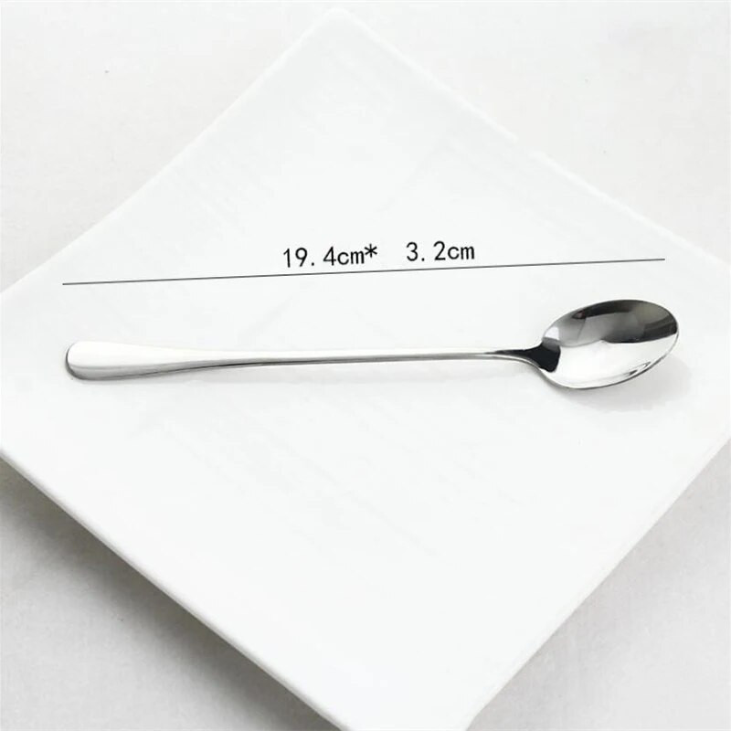 Forró rozsdamentes acél hosszú nyelű kanál Kreatív koreai tea kávé fagylalt teáskanál
