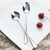 Žlica za kavu i čaj od nehrđajućeg čelika s dugom drškom Jednostavna žlica za miješanje Kreativna čajna žličica za sladoled Okrugla oštra žlica