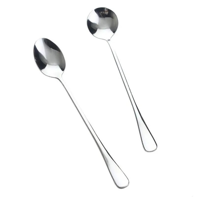 Žlica za kavu i čaj od nehrđajućeg čelika s dugom drškom Jednostavna žlica za miješanje Kreativna čajna žličica za sladoled Okrugla oštra žlica
