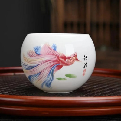 150 мл ретро ръчно изработен сервиз за чай Керамична чаша за чай Кухненски аксесоари Порцеланова майсторска чаша Консумативи за китайска чаена церемония Съдове за напитки