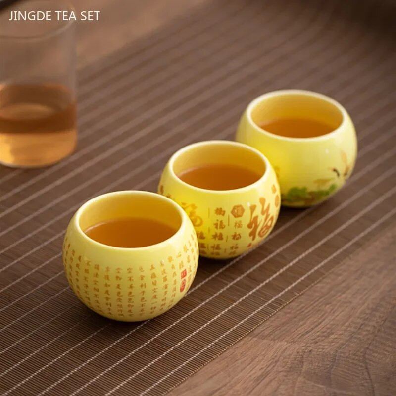 Ceașcă de ceai din ceramică chinezească rafinată de 140 ml, realizată manual, ceașcă master personalizată, accesorii tradiționale pentru ceai, cană de cafea, set de ceai, consumabile
