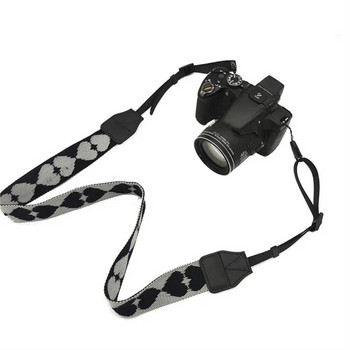 Νέα Ζώνη με λουράκι ώμου για λαιμό φωτογραφικής μηχανής σε στυλ Love Heart, ανθεκτικό νάιλον για SLR DSLR Ρυθμιζόμενη