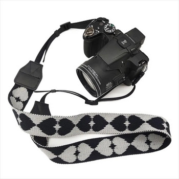 Νέα Ζώνη με λουράκι ώμου για λαιμό φωτογραφικής μηχανής σε στυλ Love Heart, ανθεκτικό νάιλον για SLR DSLR Ρυθμιζόμενη