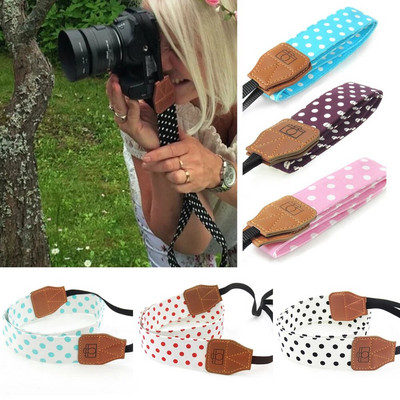 Retro Polka Dots Blue plecu josta Universāla kameras siksna kakla foto siksna priekš Canon priekš Nikon priekš Sony priekš Olympus DSLR