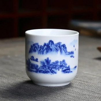 Jingdezhen Teacup Голям размер Керамична чаша за чай с дегустация Творческа прозрачна чаша за бира, кафе, вино, уиски