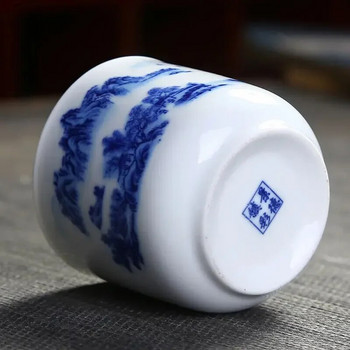 Jingdezhen Teacup Голям размер Керамична чаша за чай с дегустация Творческа прозрачна чаша за бира, кафе, вино, уиски