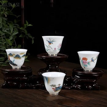Овнешка мазнина Нефритова бяла порцеланова чаша за чай Изискана ръчно изработена майсторска чаша Керамична индивидуална единична чаша Аксесоари за китайски чай