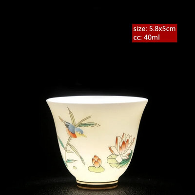 Avienos riebalų nefrito baltos spalvos porcelianinis arbatos puodelis Išskirtinis rankų darbo meistro puodelis Keraminis Individualus puodelis Kinijos arbatos priedai