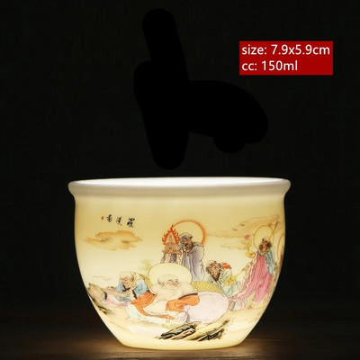 Avienos riebalų nefrito baltos spalvos porcelianinis arbatos puodelis Išskirtinis rankų darbo meistro puodelis Keraminis Individualus puodelis Kinijos arbatos priedai