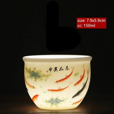 Avienos riebalų nefrito baltos spalvos porcelianinis arbatos puodelis Išskirtinis rankų darbo meistro puodelis Keraminis Individualus puodelis Kinijos arbatos priedai