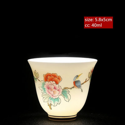 Avienos riebalų nefrito baltos spalvos porcelianinis arbatos puodelis Išskirtinis rankų darbo meistro puodelis Keraminis Individualus puodelis Kinijos arbatos priedai