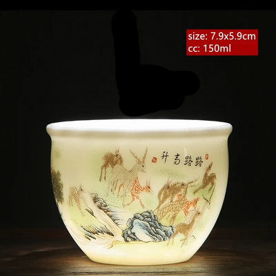 Avienos riebalų nefrito baltos spalvos porcelianinis arbatos puodelis Išskirtinis rankų darbo meistro puodelis Keraminis Individualus puodelis Kinijos arbatos priedai