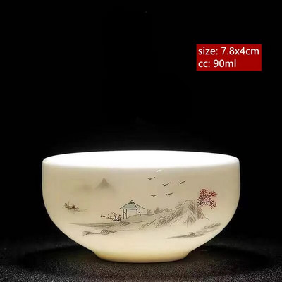 Avienos riebalų nefrito baltos spalvos porcelianinis arbatos puodelis Išskirtinis rankų darbo meistro puodelis Keraminis Individualus puodelis Kinijos arbatos priedai