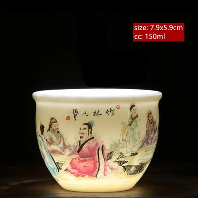 Avienos riebalų nefrito baltos spalvos porcelianinis arbatos puodelis Išskirtinis rankų darbo meistro puodelis Keraminis Individualus puodelis Kinijos arbatos priedai