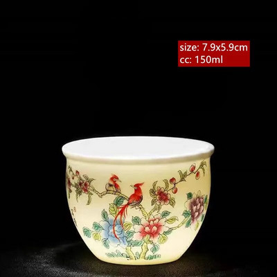 Avienos riebalų nefrito baltos spalvos porcelianinis arbatos puodelis Išskirtinis rankų darbo meistro puodelis Keraminis Individualus puodelis Kinijos arbatos priedai