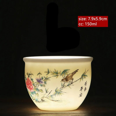 Avienos riebalų nefrito baltos spalvos porcelianinis arbatos puodelis Išskirtinis rankų darbo meistro puodelis Keraminis Individualus puodelis Kinijos arbatos priedai