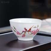 Retro fehér porcelán teáscsésze Hagyományos Kerámia Mesterkupa Otthoni teáskészlet Kiegészítők Hordozható teástál Kínai teáskészlet kellékek